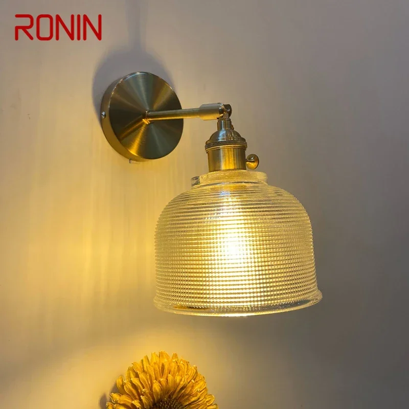 

RONIN Nordic Brass Wall Lamp Indoor Living Room Bedroom Bedside Lamp Modern Hotel Corridor Hallway Wall Lamp