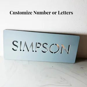 MD-Personalized 3D Acrylic door plate, house number, letter, family name, home, apartment, hotel, restaurant, office, villa, coffee, bar 10 Main Sales Custom Plate - №8