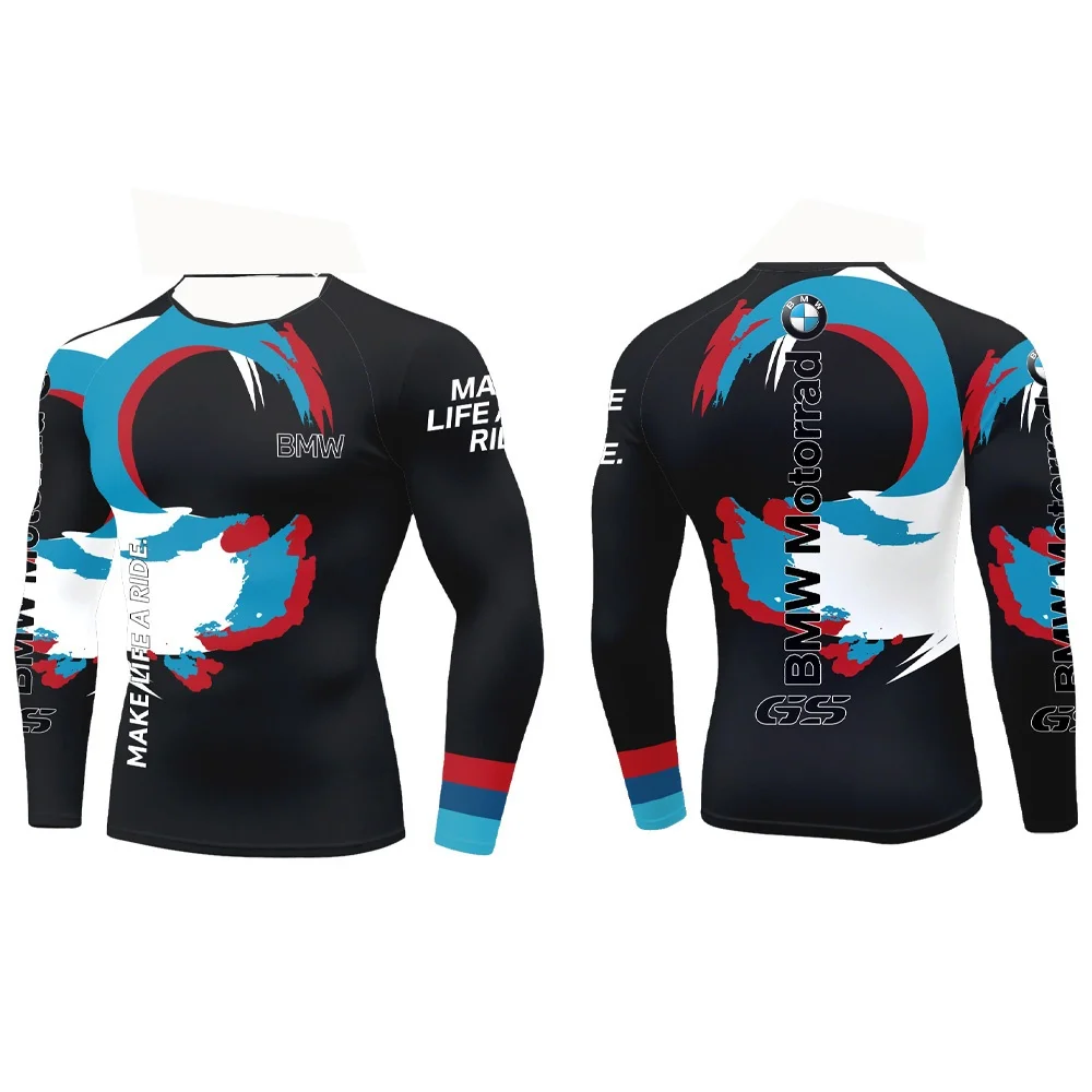 

BMW Motorrad Dynamic Creative Art Splash Ink Cycling Half High Neck Long Sleeve Sports T-shirt Perso