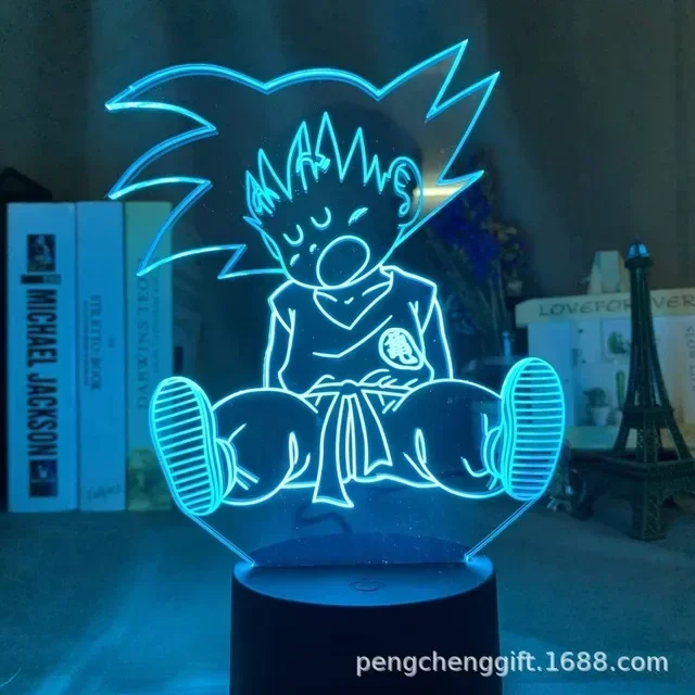 Cartoon 3d führte Licht Sohn Goku Gk Vegeta Anime Figur Nachtlicht Drachen ball Z König Kindheit Schreibtisch Lampe Raum dekor Geburtstags geschenk