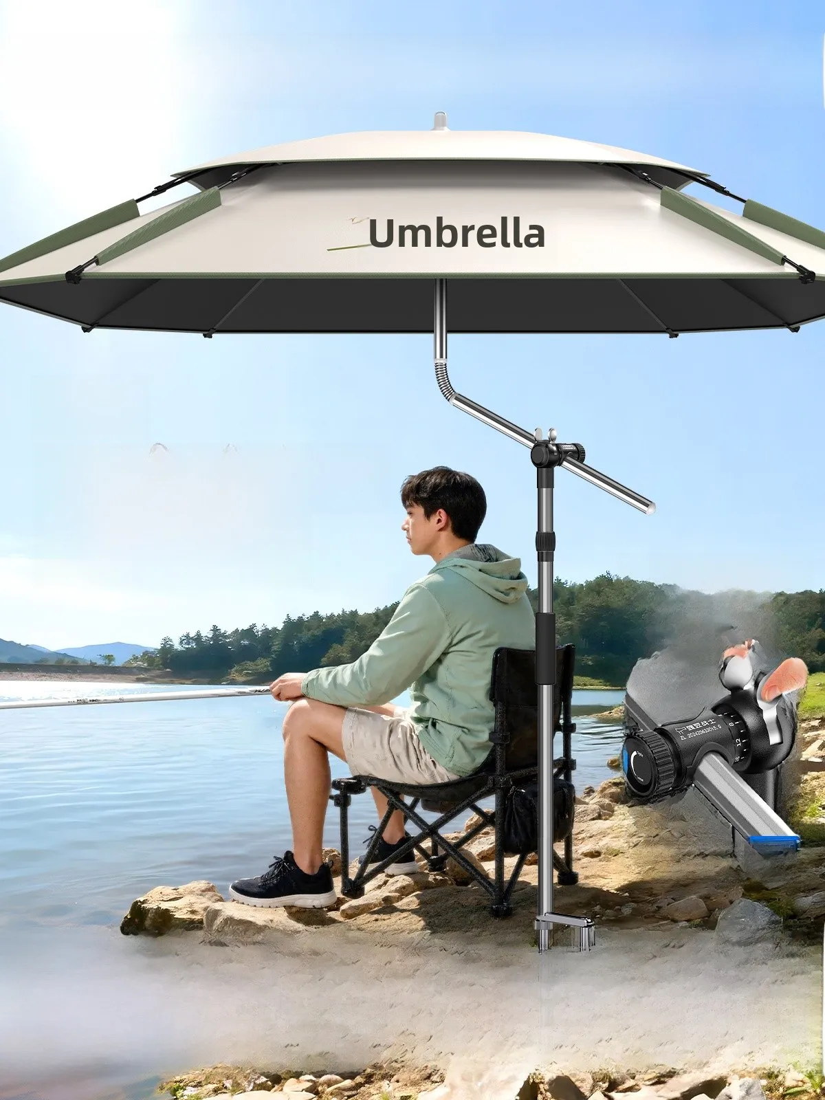 

Fishing Umbrella Outdoor Large Size Sunshade Rainproof Wild Fishing Umbrella Fishing Gear Travel Supplies Camping Equipment