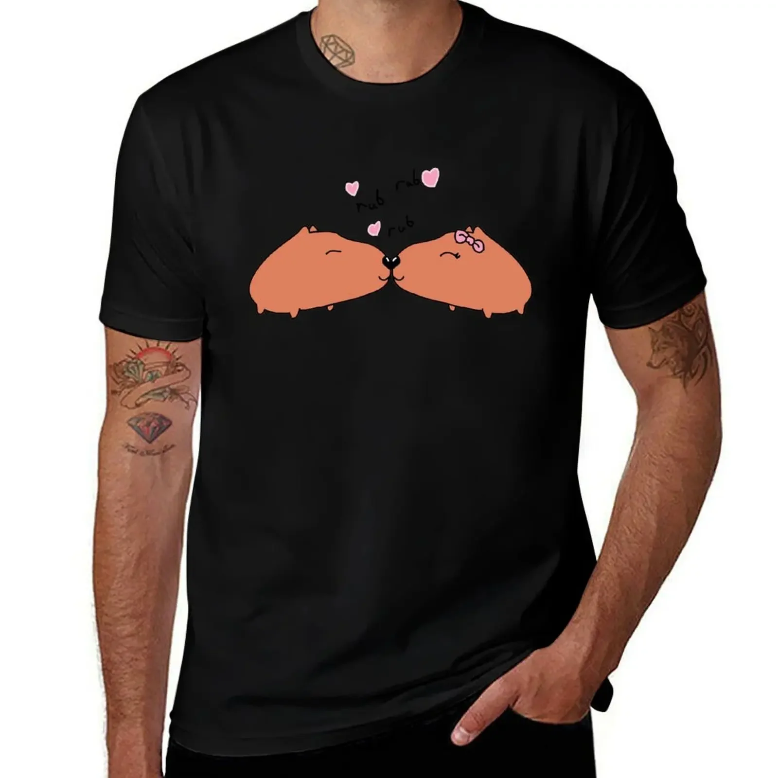 Kapybara san nose rubs T-Shirt blue lock Blouse heavyweight t shirts for men
