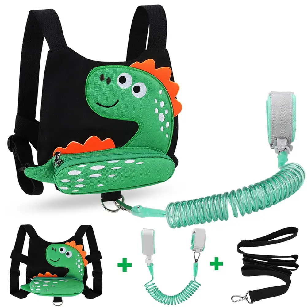 3 in 1 Toddler Safety Belt Traction Rope+Baby Anti-Loss Wristband,Dinosaur Child Belt Tether,Walking Wristband Auxiliary Strap