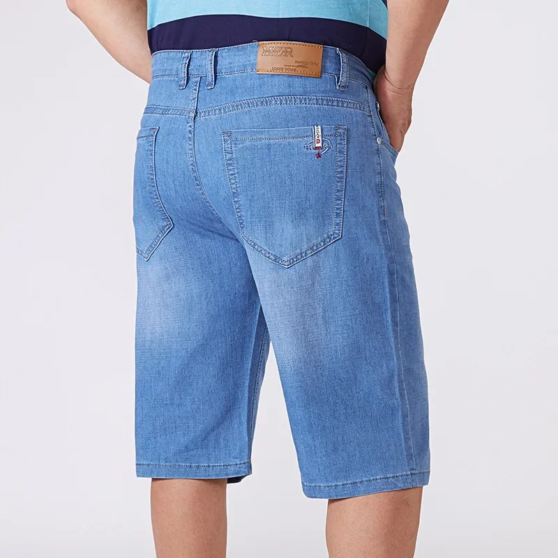 Men Extra Large Size Shorts Knee-length Summer Breeches Denim 2024 Male Bermuda Classic Stretch Plus Size Big 8XL Men Short Jean