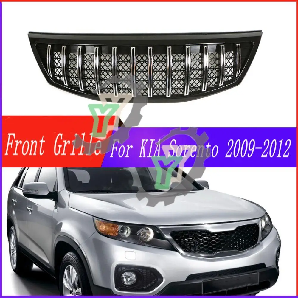 

Car Accessories Front Bumper Chrome Grille Centre Panel Styling Upper Racing Grill For KIA Sorento 2009 2010 2011 2012