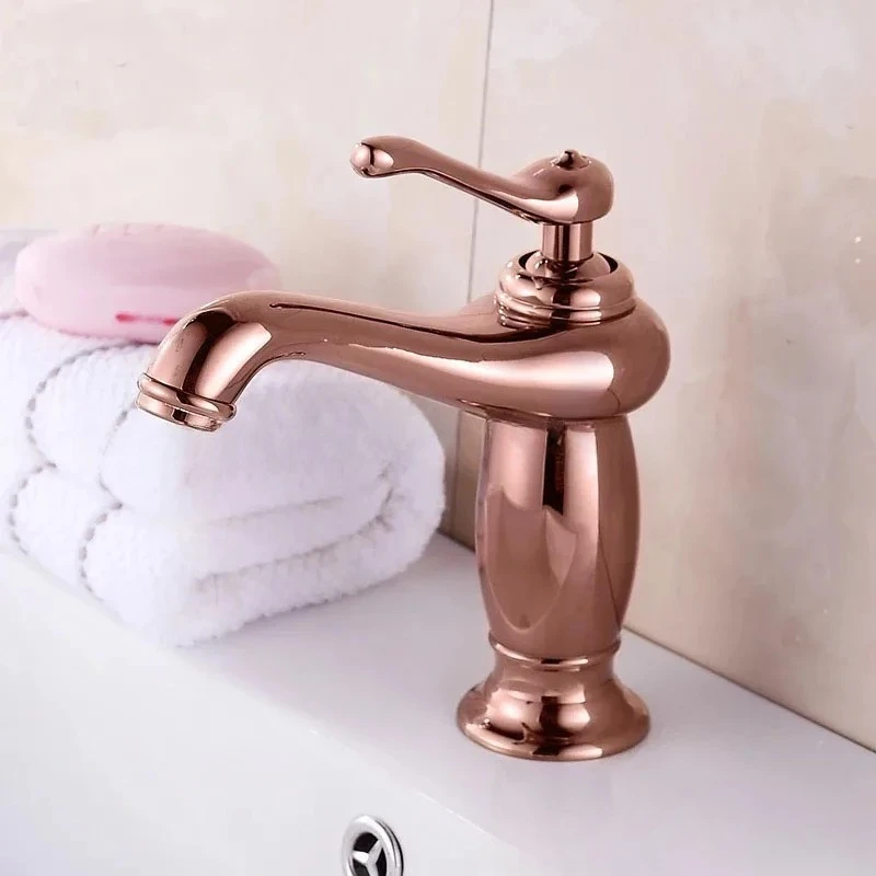 

Роскошный смеситель для раковины в европейском стиле, старинное золото, смесители для ванной комнаты, волшебная лампа с одной ручкой, кухонный смеситель для холодной и горячей воды