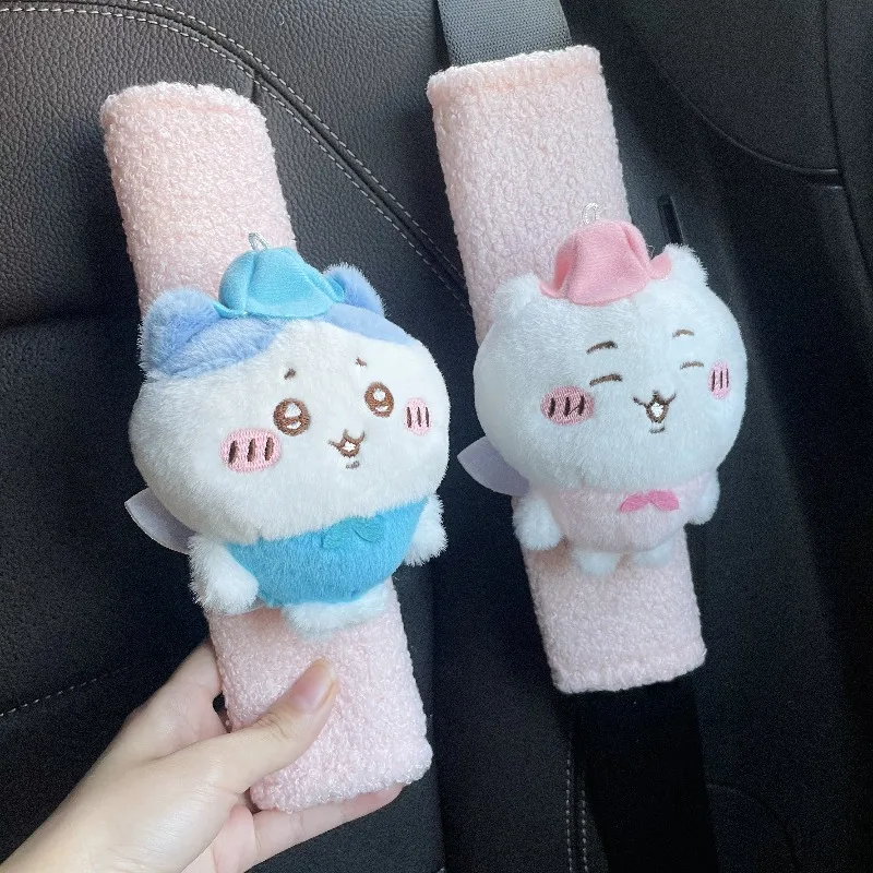 Hot Chiikawa Car Seat Belt Shoulder Pad Cover Soft Neck Protection Comfortable Wear Sweet Design Vehicle Interior Decoration New