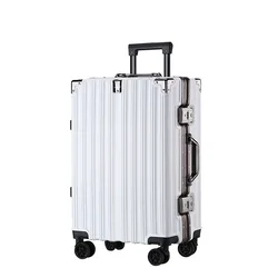 New Aluminum Frame Luggage Man Cabin Suitcase 20 inches High Appearance Level Bag Women Durable Password Trolley Case