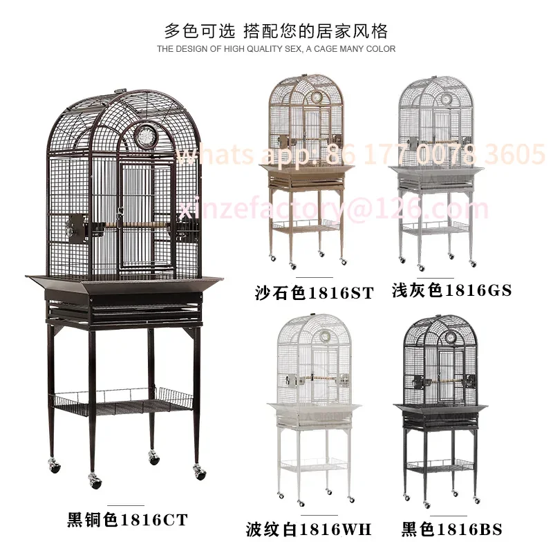 

Customizable Parrot Bird Cage Small American Household Tiger Skin Wenbird Thrush Stainless Steel Large Luxury Cage