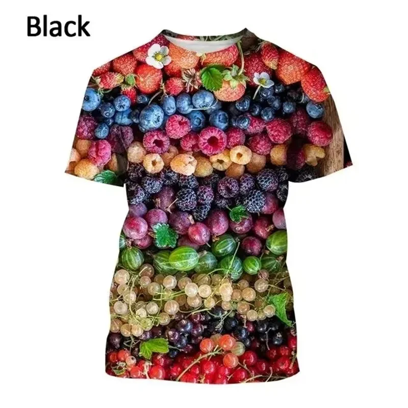 New 3D Fruits Lemon Orange Pritning T Shirt Blueberry Dragon Fruit Graphic T-shirts For Men Summer Kawaiian Clothing Tee Shirts