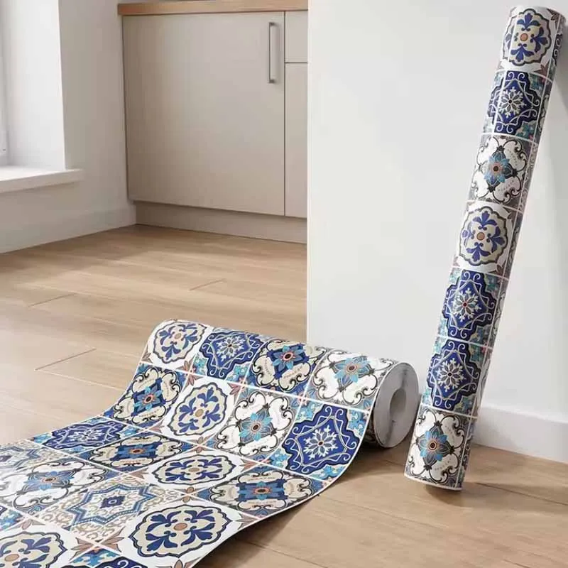 Retro European Style Tile Wall Stickers Oil-Proof Waterproof Self-Adhesive Heat-Resistant Scratch-Resistant And Easy-To-Clean.
