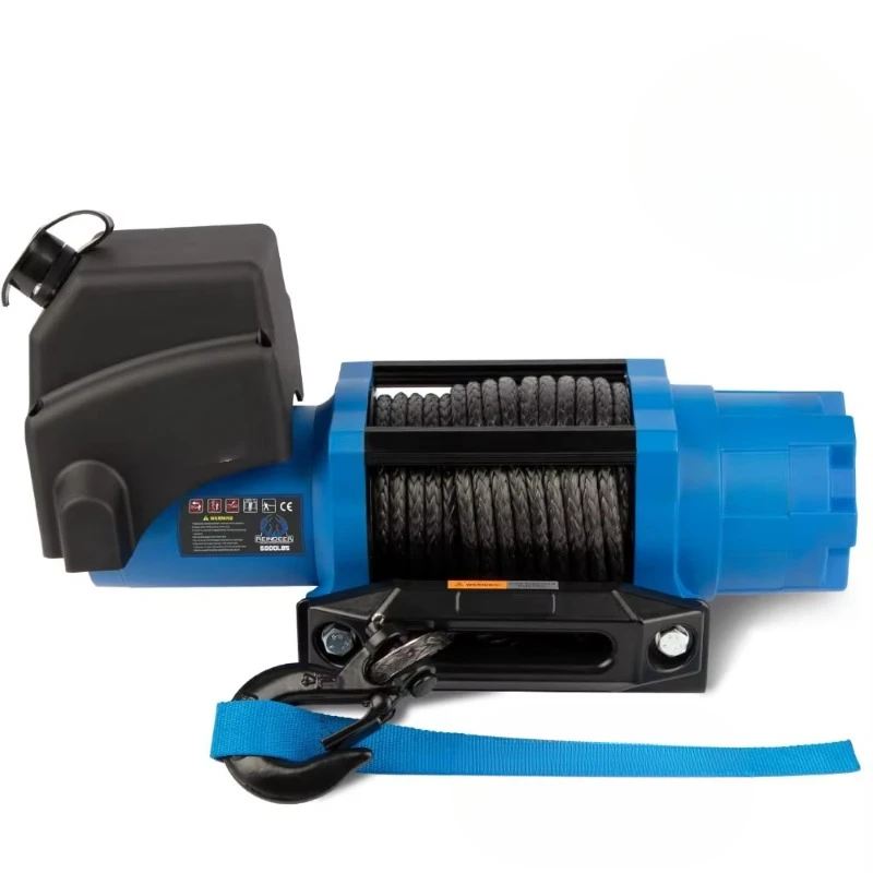 New 12V Winch 6000 lb Load Capacity Electric Winch Kit Synthetic Rope with Hawse Fairlead Waterproof IP67