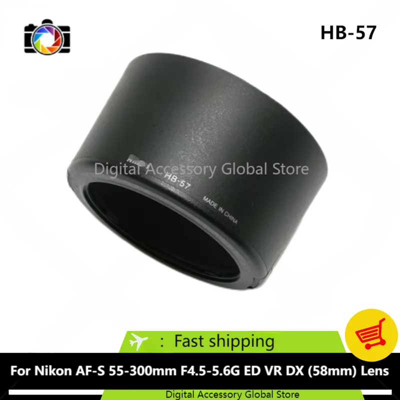 

New Original Front Hood HB-57 Parts For Nikon AF-S NIKKOR 55-300mm F4.5-5.6G ED VR DX (58mm) Camera Lens