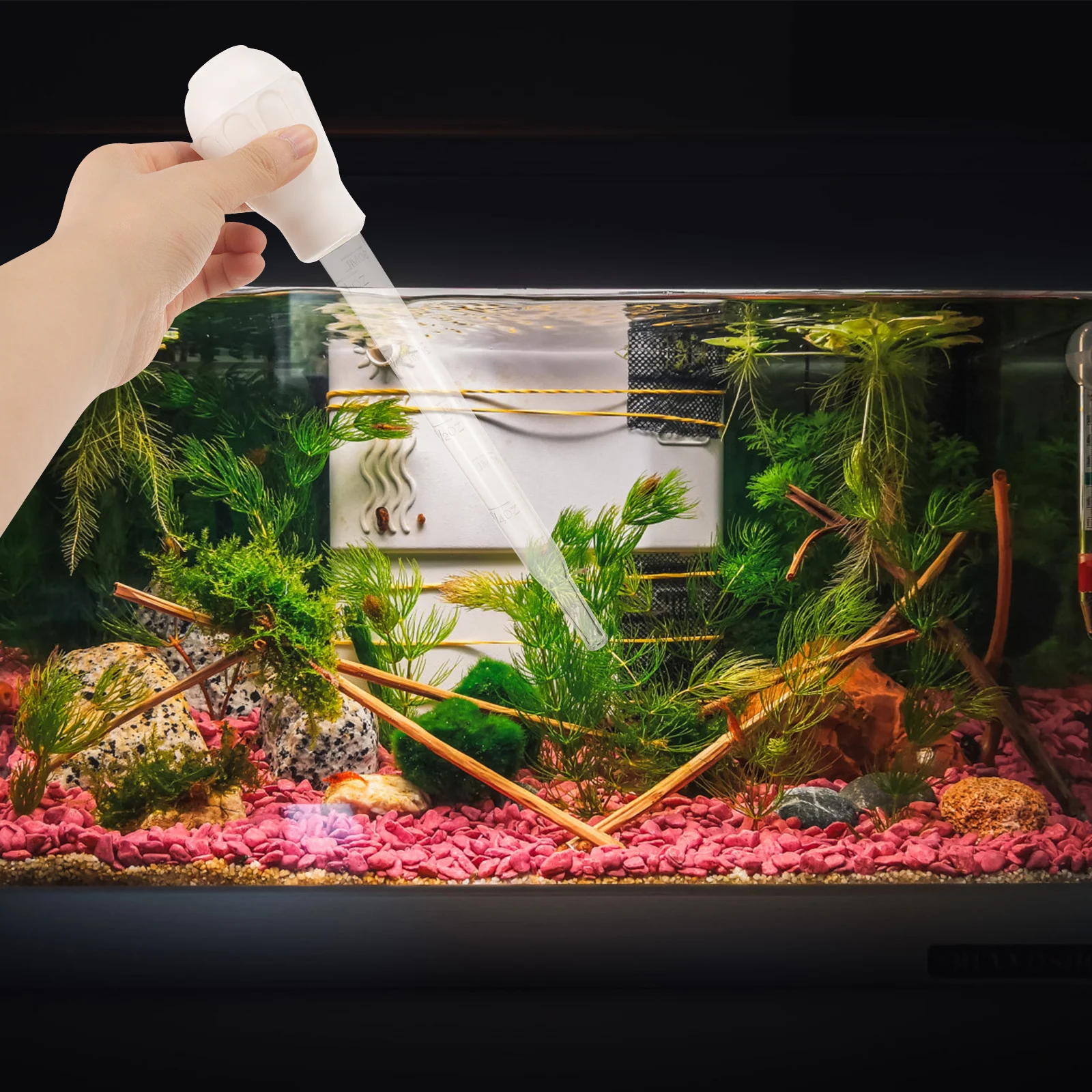 

1Set Fish Tank Cleaning Tube Manual Siphon Design Prevents Fish Ingestion Durable Practical Water Filtering Tool