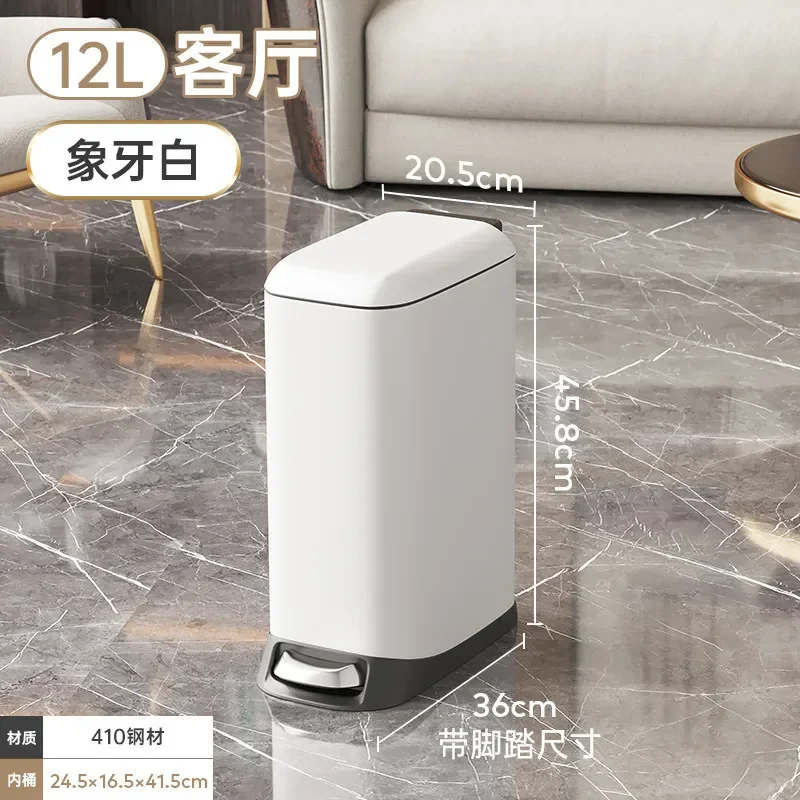 Stainless Steel Spot Trash Can 12L 20L Ultra Narrow Household Crevice Bin for Kitchen Bathroom Toilet Public Space Gray