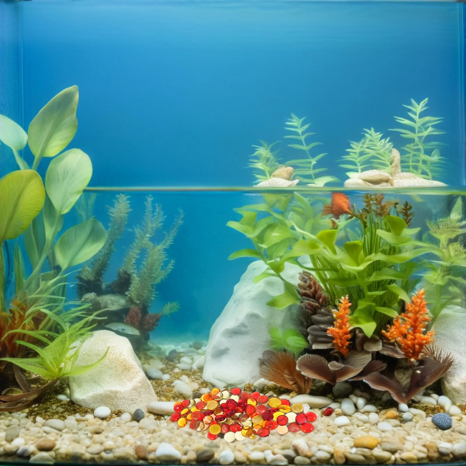 

1Set Decorative Flat Glass Marbles Stones Flat Pebbles Aquarium Gravel Vase Filler Fish Tank Decorative Pebbles