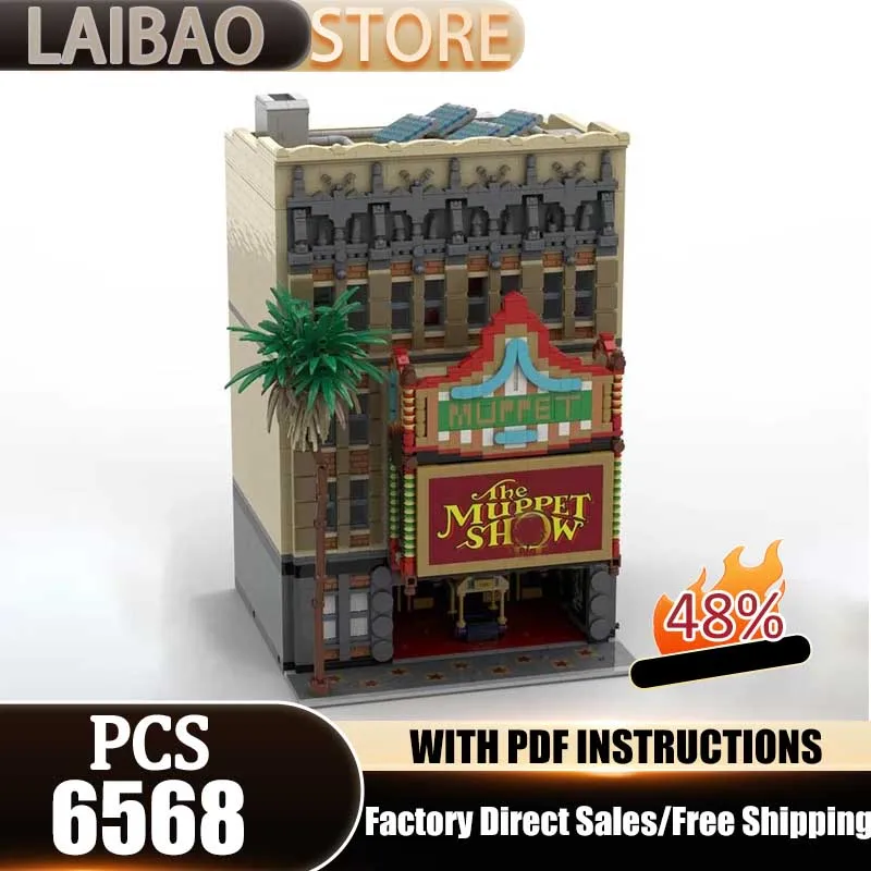 

Модульные строительные блоки City Street View: модель театра Марвелетов, технологичные кирпичики для самостоятельной сборки, подарок, праздничная конструкторная игрушка