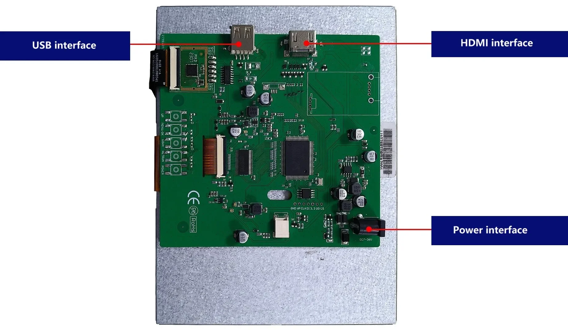 2026 DWIN 8 Inch 1024*768 Pixel 500nit LCD Touch Screen HD-MI Interface LCD Module for Windows Raspberry PI Linux Android System