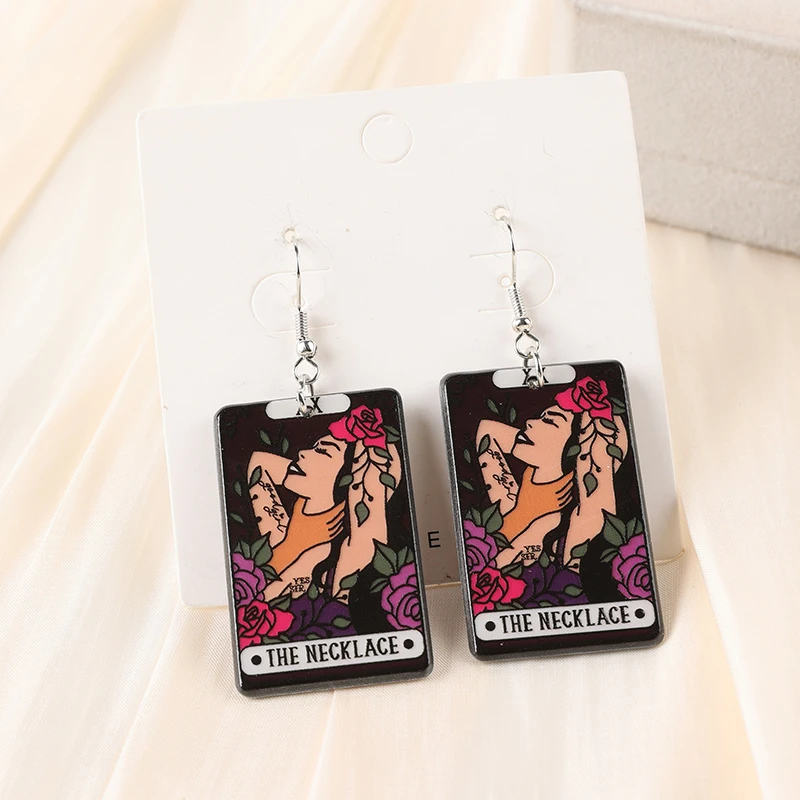 1Pair Reader Tarot Drop Earring  Acrylic Spicy For Woman Girl Holiday Birthday Gift image 6