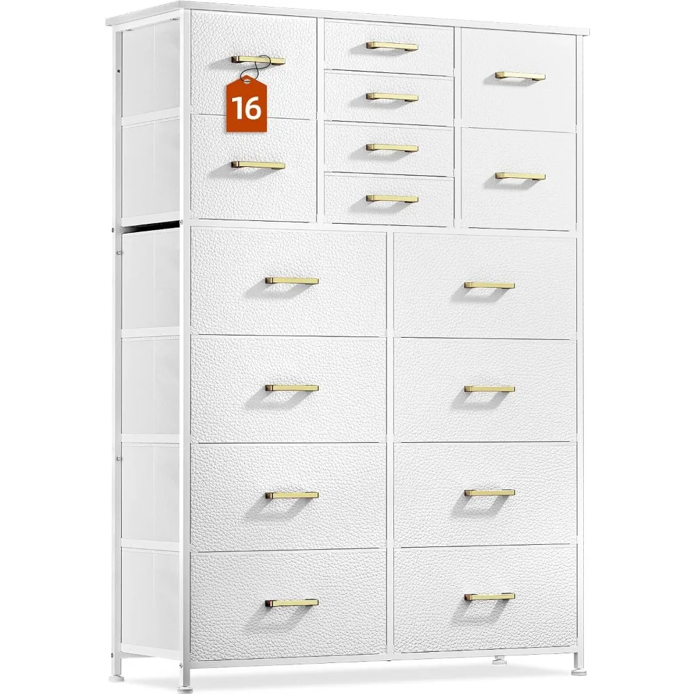 

16 Drawers Dresser for Bedroom, Tall Dresser with Large Capacity Fabric Drawer Chest of Drawers for Closet, Living Room