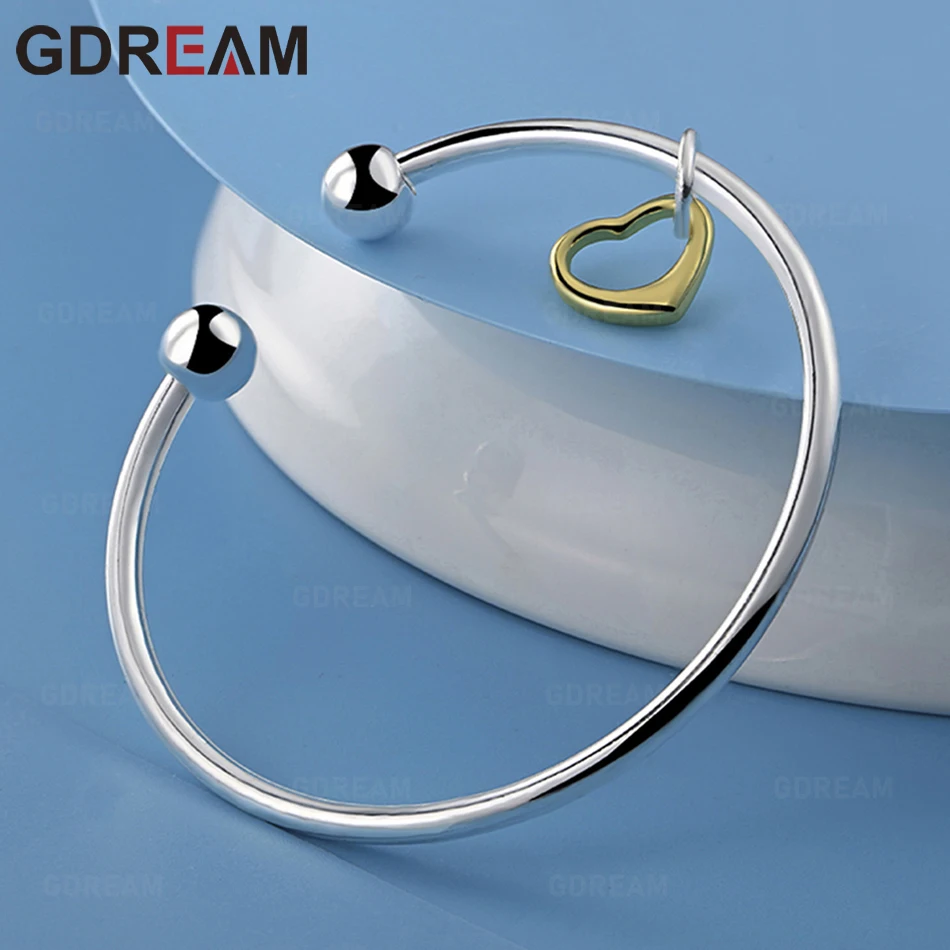 

GDREAM 925 Sterling Silver Heart-Shaped Bracelet For Women, Perfect For Commute, Christmas Gift, Or Jewelry