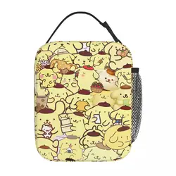 Sanrio Kawaii Pom Pom Purin borse da pranzo isolate contenitore per pasti più fresco Tote Lunch Box portatile uomo donna lavoro all'aperto