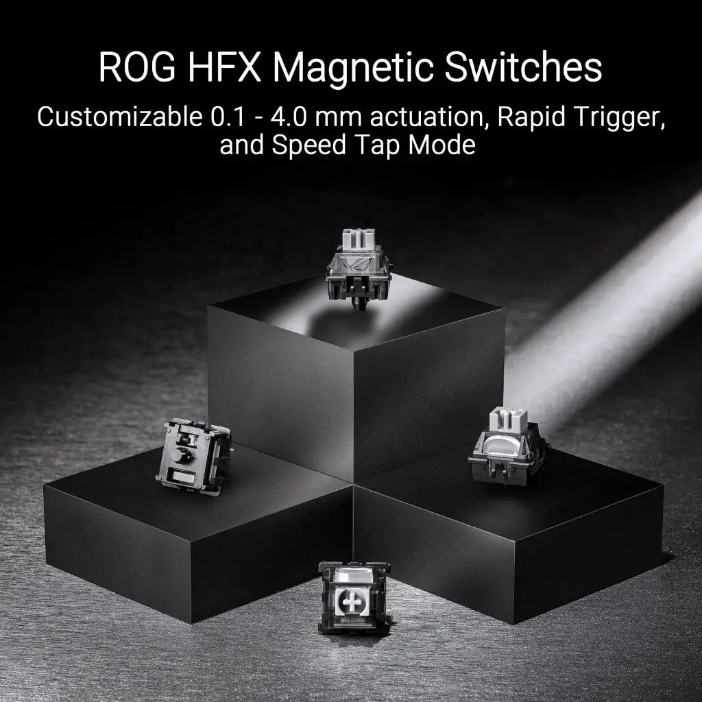 ROG Falchion Ace HFX 65% アナログゲーミングキーボード、潤滑済みROG HFXスイッチ、インタラクティブタッチパネル、8000Hzポーリングレート