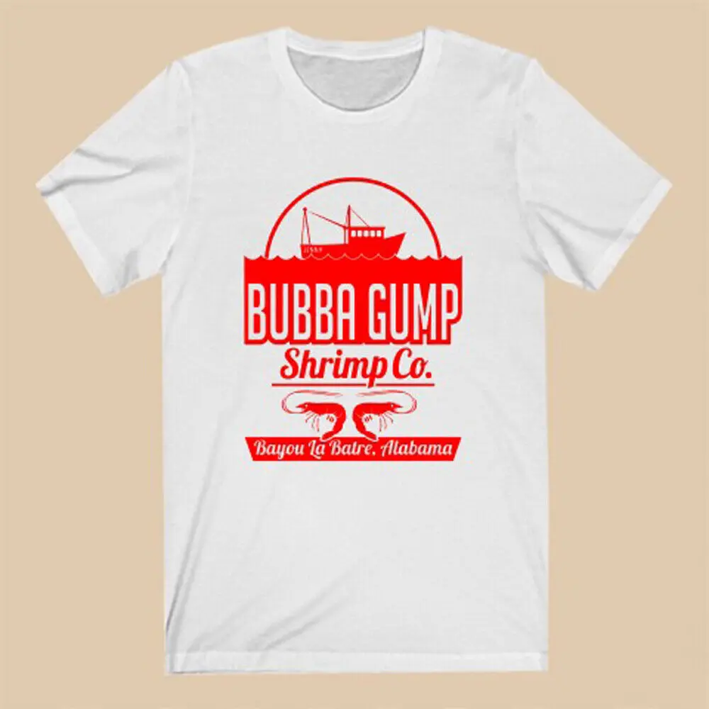 Bubba Gump Shrimp Co Forest Gump Men'S White T-Shirt Size S To 3Xl