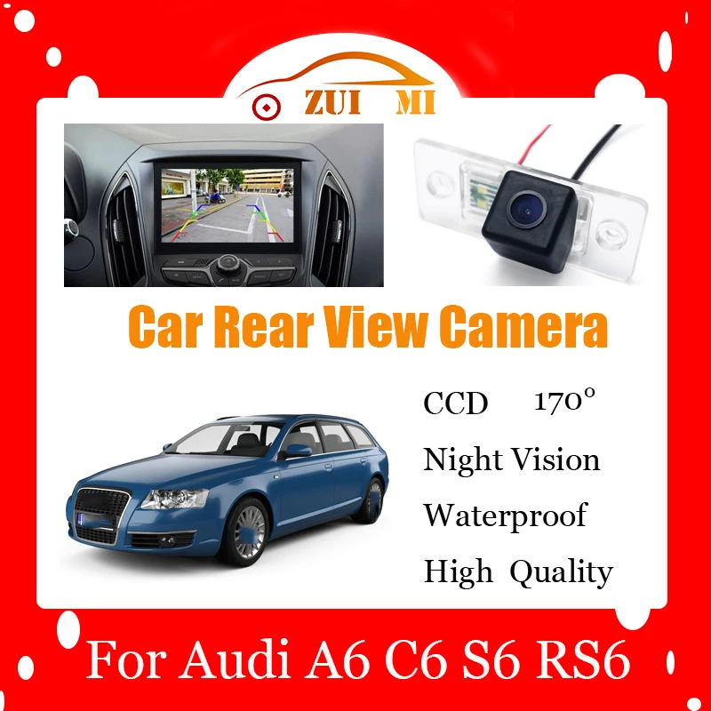 Car Reverse Rear View Camera For Audi A6 C6 S6 RS6 2005~2009 Waterproof CCD Full HD Night Vision Backup Parking Camera
