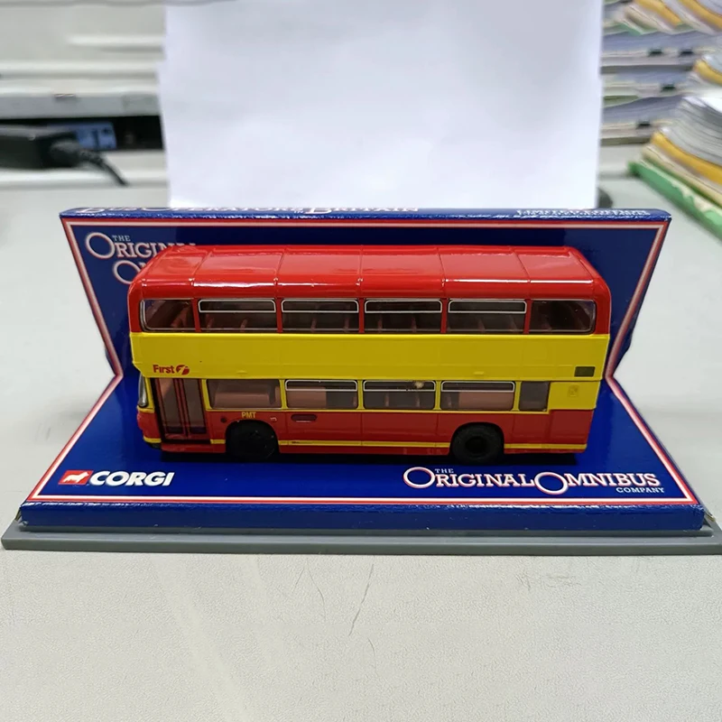 Diecast 1/76 Scale Double-Decker Bus Alloy Simulation Car Model Static Collection Decorated Holiday Gifts Toys Souvenir Gift