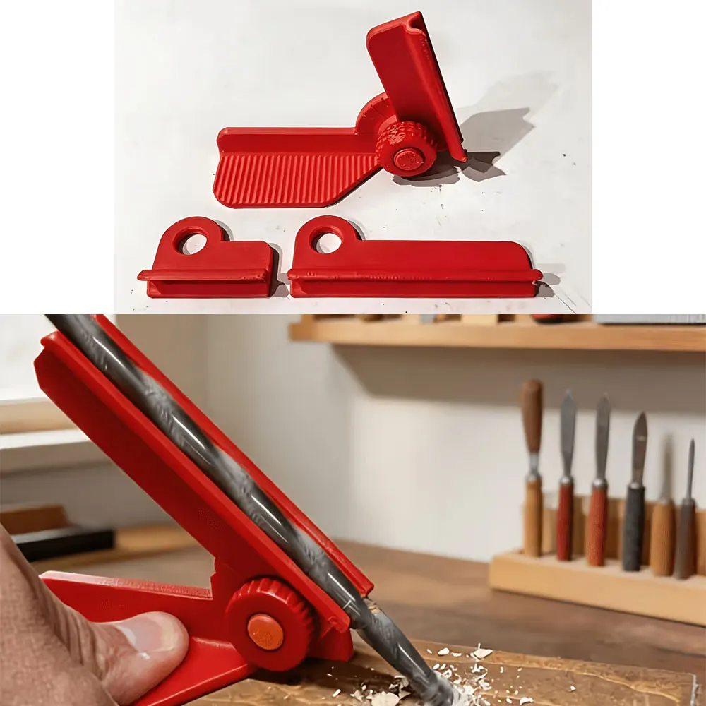 5 Angle Adjustable Drilling Guide Jig 0/30/45/60/90 Degree Woodworking Drill Positioner Locator Replaceable Auxiliary Stop Block