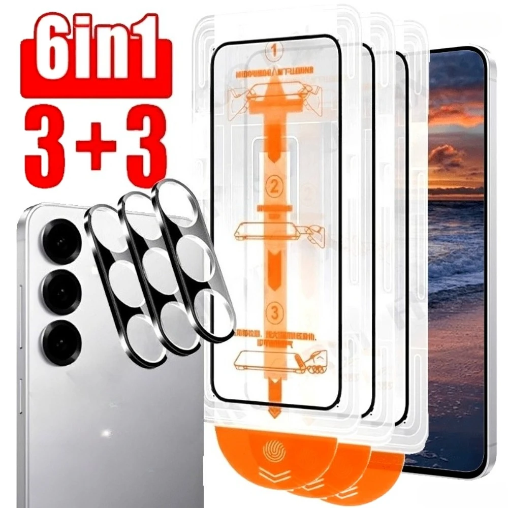 

Защитная пленка для экрана (3 шт.) и 3 HD-стекла для камеры для Samsung Galaxy S26 S25 S24 Ultra S23 S22 S21 Plus S25 S24 FE