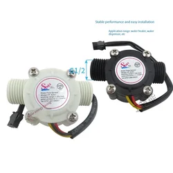 Water Flow Meter Sensor Hall Flowmeter Water Control Washroom Flow Sensor Counter With Temperature Probe 1-30L/min DN15 G1/2