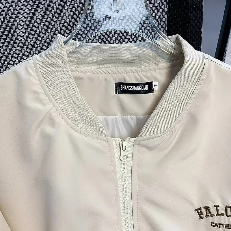 

Американский ретро бейсбольный джет, мужская весенне-осенняя повседневная свободная пилотная универсальная верхняя одежда, длинная застежка-молния без шляпы