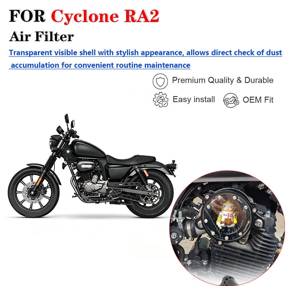 Transparent Decorative Air Filter Modification Parts For Cyclone RA2 and Yuandian Electric Scooter