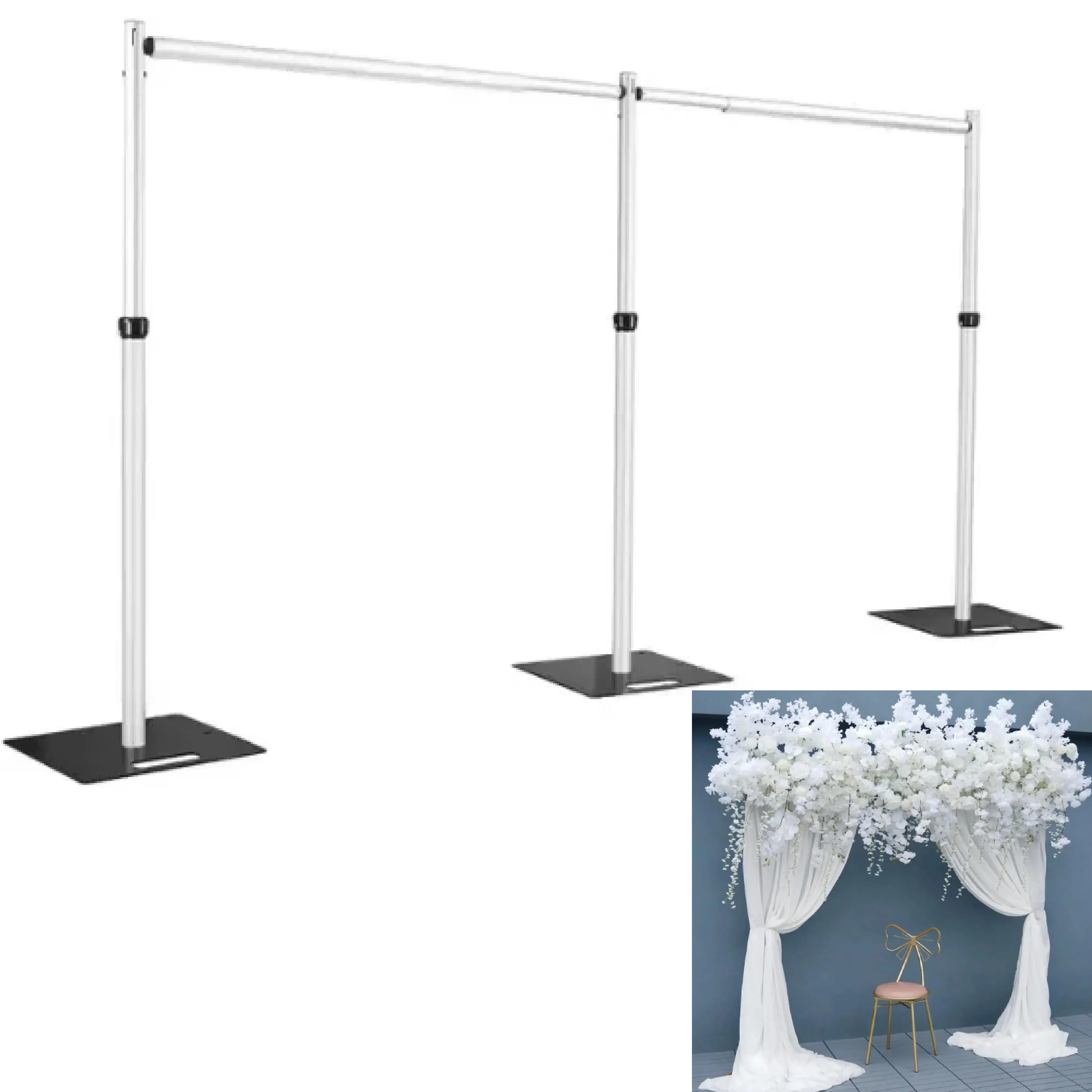 3x6m Wedding Stage Backdrop Stand Adjustable Aluminum Alloy Frame Artificial Flower Wall Stand Party Balloon Background Decor