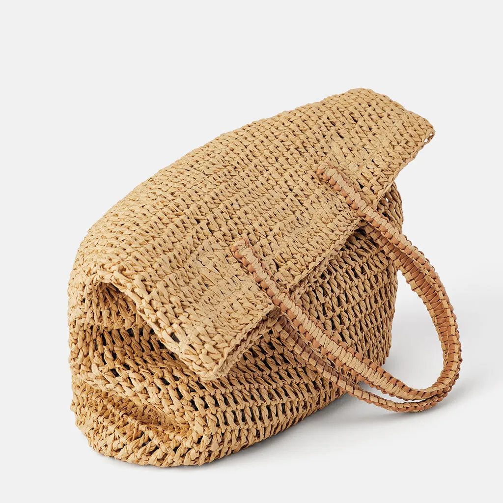 

Handmade Crochet Handbags Large Paper Rope Straw Bag Bohemian Woven Travel Beach Bags for Women Shoulder Bag Hollow Shopper Tote