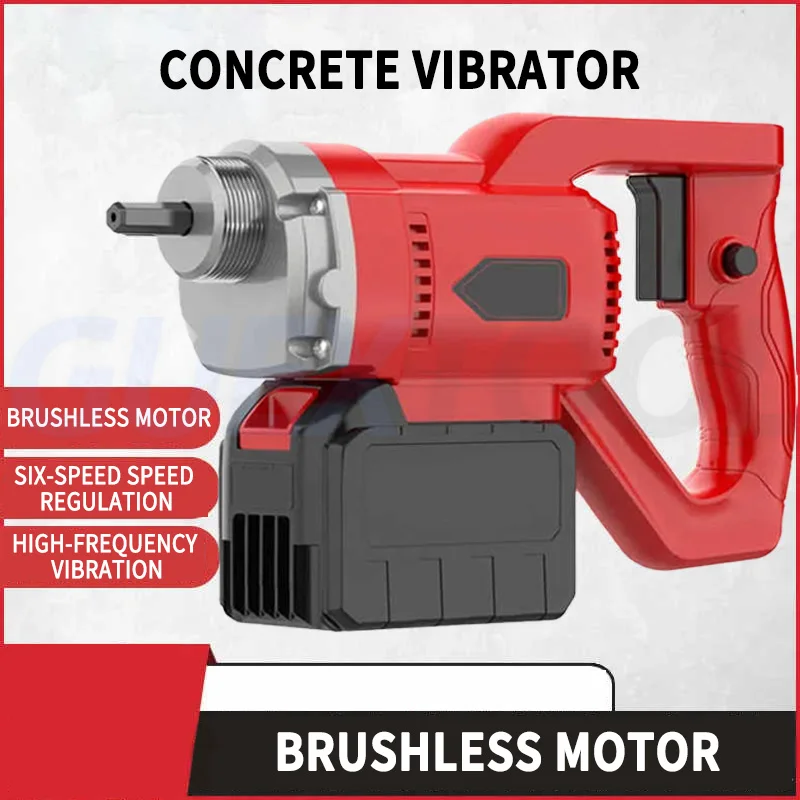 Concrete Vibrator Handheld Vibrator Rechargeable Cement Vibrator 6-speed Adjustable Speed Vibrator High Frequency Concrete Vibra