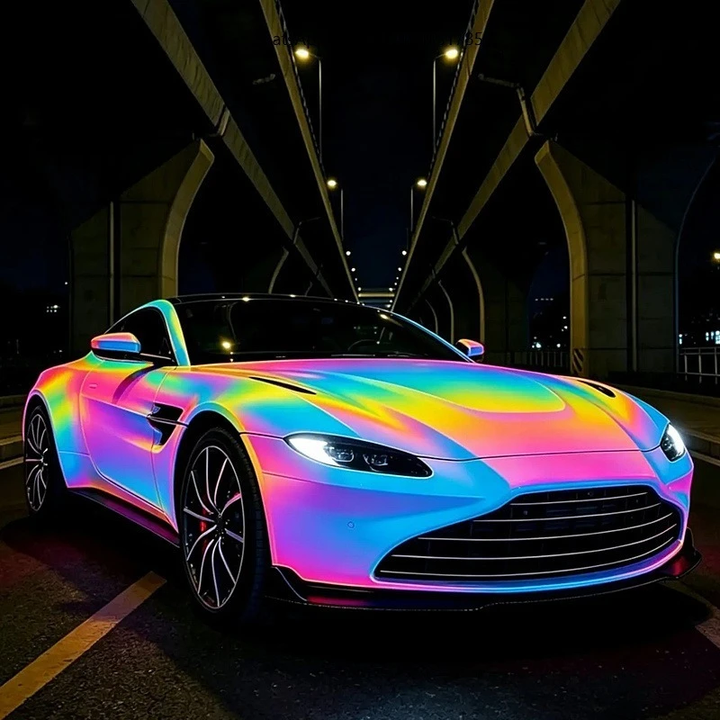 Dazzling Prism Iridescent Chameleon TPU PPF Color Shift Rainbow Prismatic White Black Green Pink Purple Orange Car Wrap Vinyl