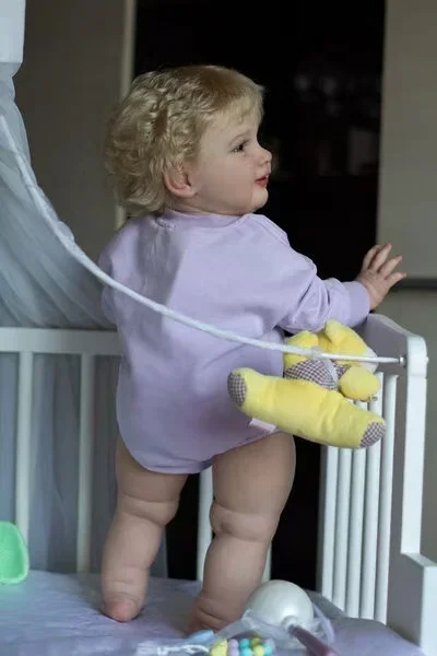 EGO مخصص محدود العرض 26 بوصة تولد من جديد الطفل زوي مع الشعر الجذور يدويا الانتهاء بالفعل مع فستان مختلف عيد الميلاد