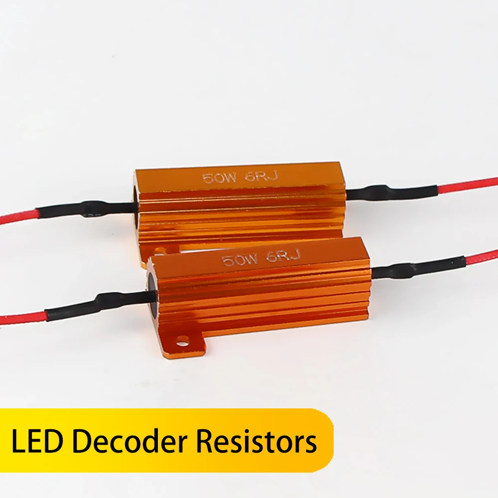 

2/4 шт. 6 Ом 50 Вт нагрузочный резистор Canbus для светодиодных ламп, фонарей заднего хода, указателей поворота, стоп-сигналов, фар, декодер противомигания