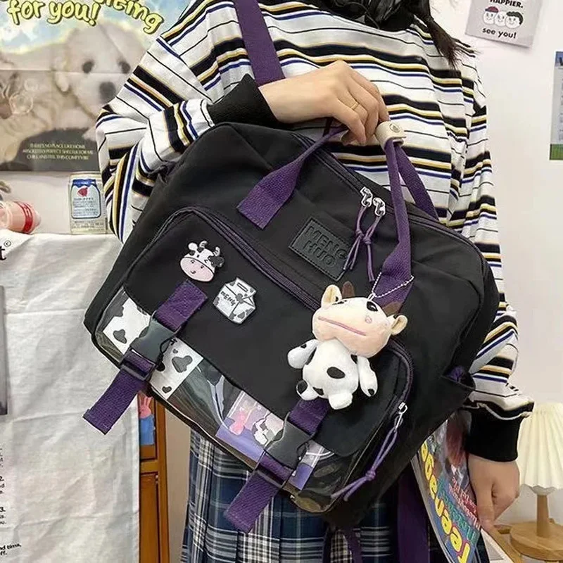 Japanese Style High School Teenage Girls Backpack Transparent Itabag Women Handbags Shoulder Bag Student Book Bag Crossbody Bag