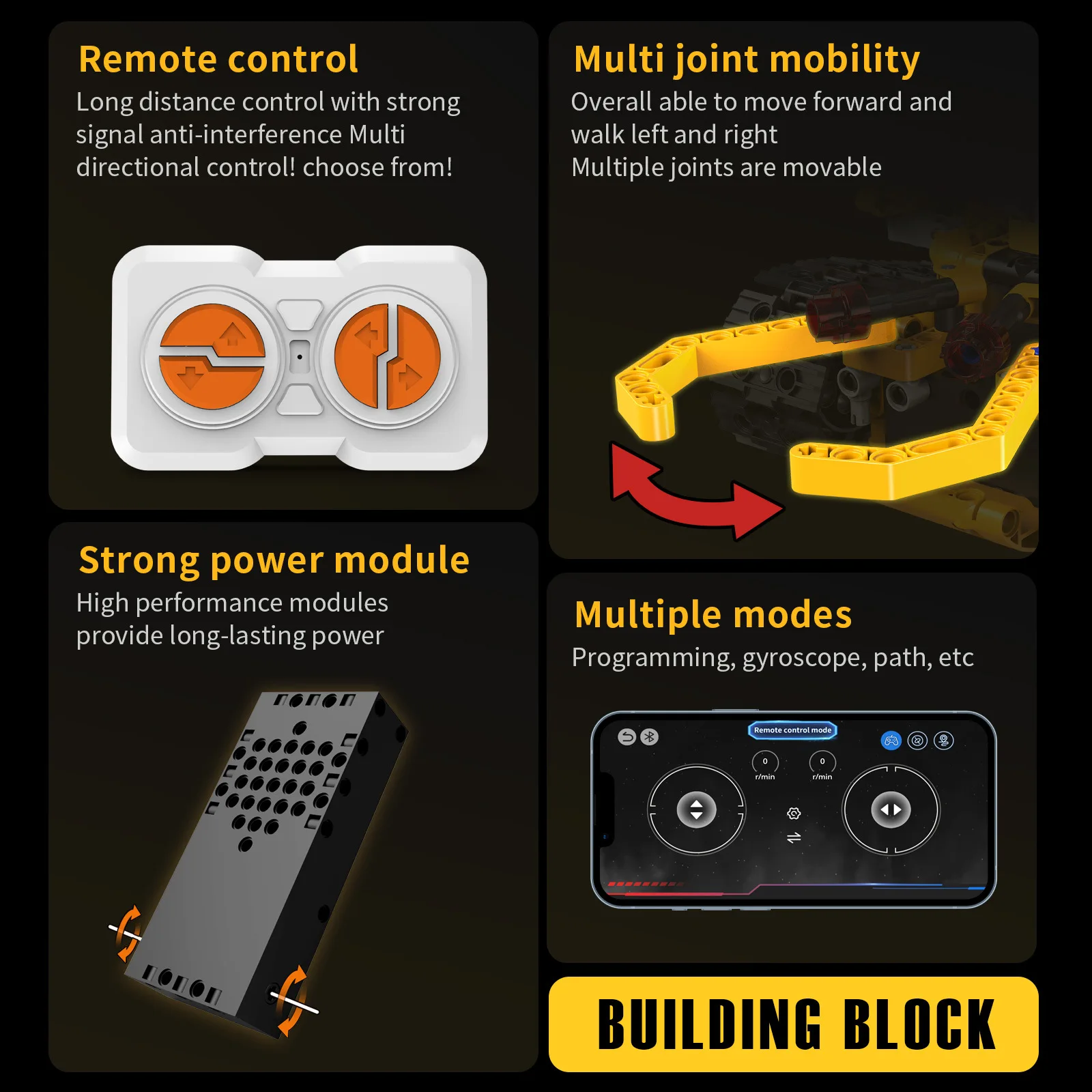 5-in-1 programmierbare ferngesteuerte elektrische Urban Engineering Vehicle Transformable Robot Building Blocks Weihnachtsgeschenk