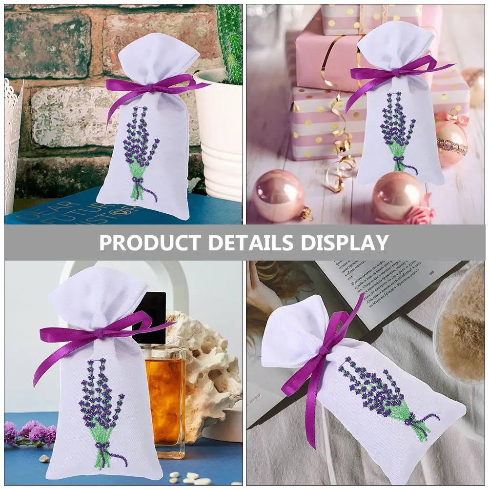 9Pcs Elegant Empty Sachet Bags Classic Design Fabric Lavender Scent Container for Wardrobe Car Interior Handbag DIY Spice