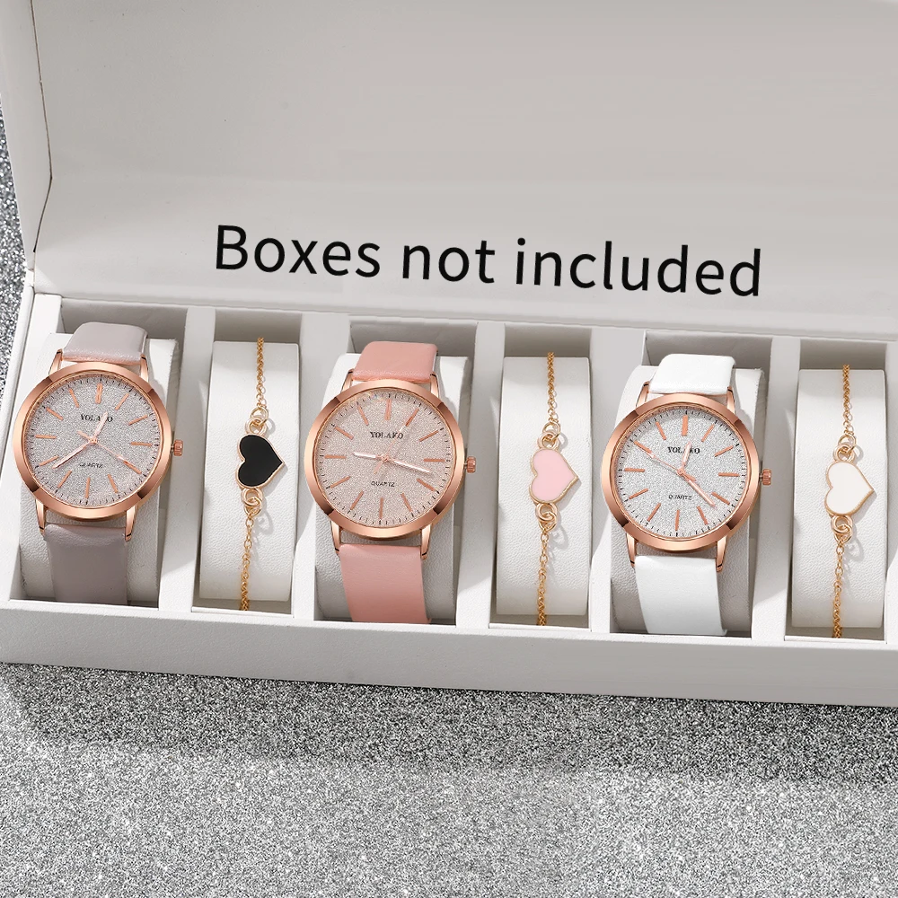 6Pcs Trendy Women's Watch Set, Multi‑Style Matching, Nice Gift For Ramadan, Eid Al‑Fitr, New Year's Day, Graduation Season