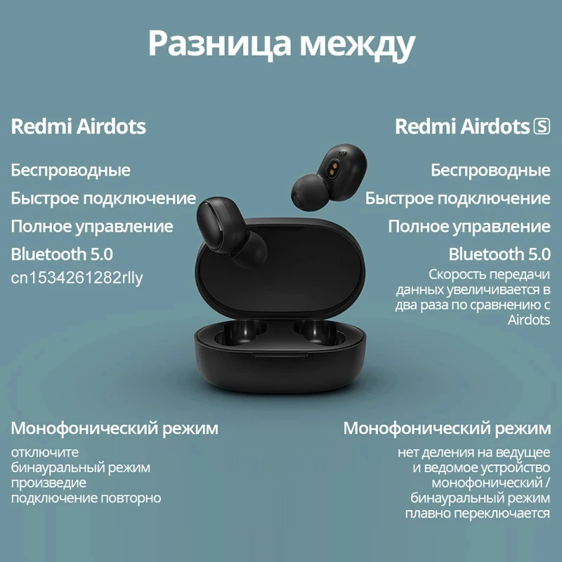Global Version Xiaomi Redmi Mi Ture Wireless Earbuds Basic 2 TWS Bluetooth Airdots 2 Headphones With Mic Noise Reduction Earbuds
