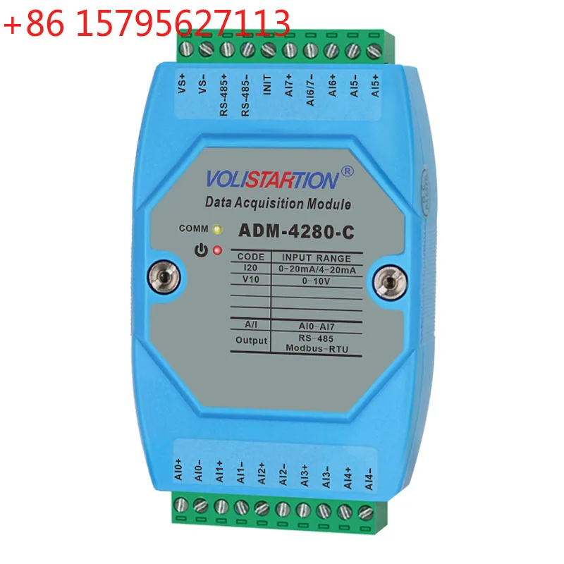 ADM-4280-C 8-channel analog acquisition module 0-20mA 0-10V 4-20ma to 485 current voltage Modbus rtu