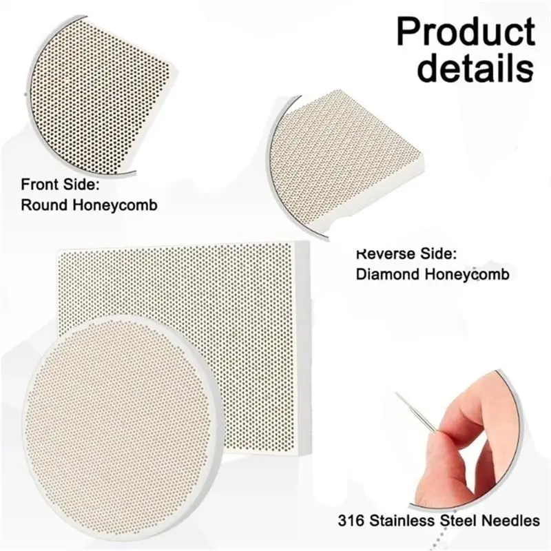 مجموعة ألواح لحام على شكل قرص العسل لعام 2025 (2 قطعة) مع الفولاذ المقاوم للصدأ لصنع المجوهرات-شكل مستطيل ومستدير #4