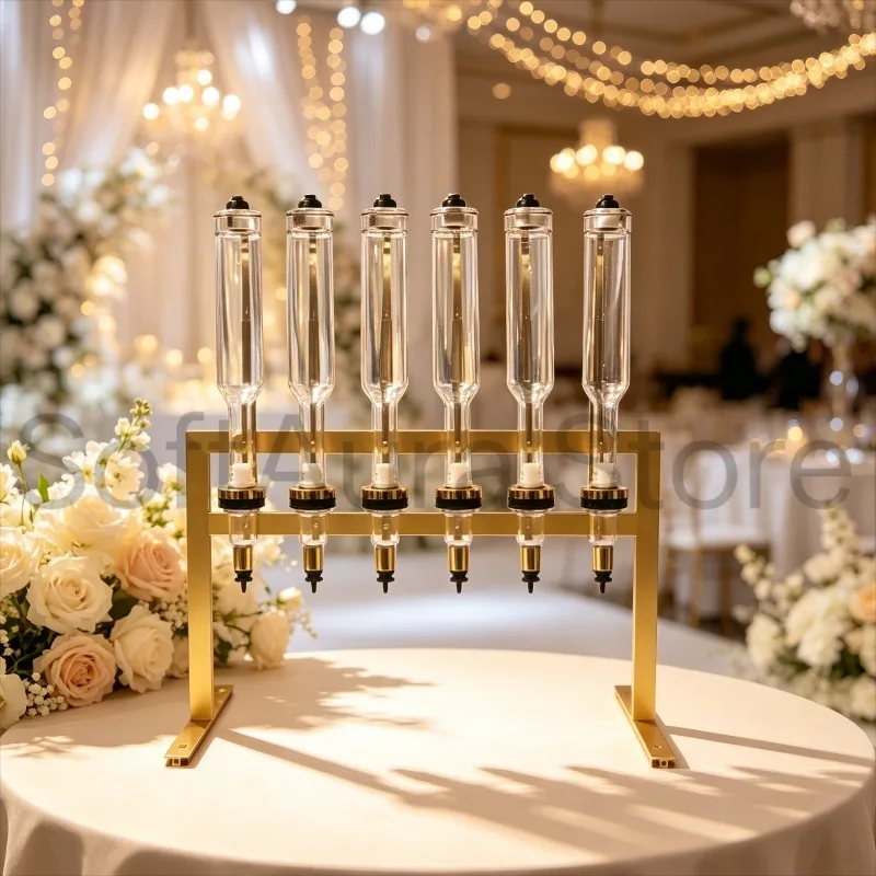 6 Heads Metal Perfume Display Stand 375ml 500ml 750ml Essential Oil Bottle Holder For Wedding Decor