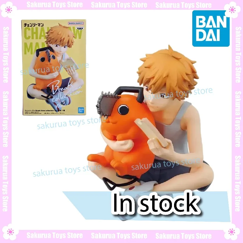 

В наличии, Bandai Genuine Chainsaw Man Chainsaw Man Electric Pochita Feeds Bread and Scenery Figures, Фигурки, Коллекция